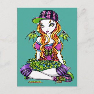 Punky Rainbow Fairy Art Postcard Vykort