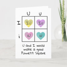 Punnett Square Valentine Biology Science Nerd Chem