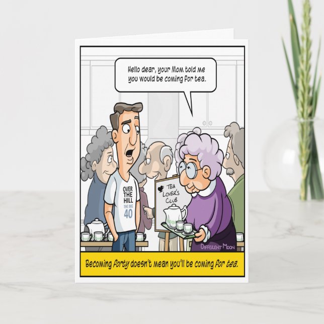 Punny 40:e födelsedagskort kort (Framsida)