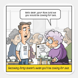 Punny 40:e födelsedagstorgen fyrkantigt klistermärke