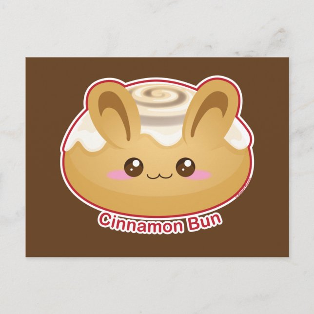 Punny Buns: Cute Cinnamon Bunny Vykort (Framsida)