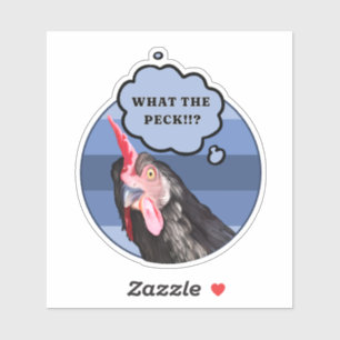 Punny Chicken Ansikte Vad i Peck?! Klistermärken