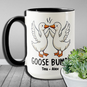 Punny Cute Goose Bumps Funny Animal Pun Älskare Mugg