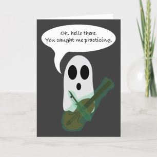 Punny Halloween Ghost Kort