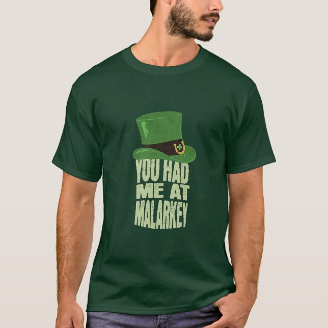 Punny Malarkey St. Patrick's Day T Shirt (Framsida)