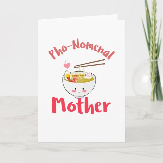 Punny Mamma Gift - Pho-Nomenal Mor Kort (Framsida)