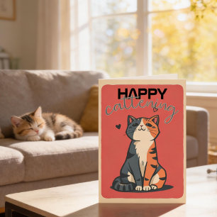 Punny Pet Glad kattning Ny Katt Kort