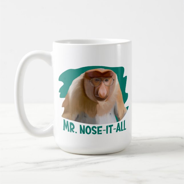 Punny Proboscis Monkey Kaffemugg (Vänster)