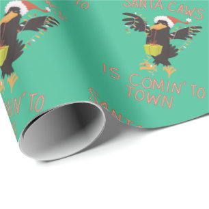 Punny Santa Caws-Kråkan Juli Helgdag Presentpapper