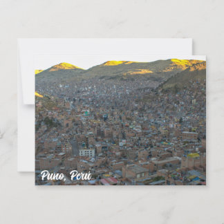 Puno, Perú, Mirador de Puma / City View Vykort