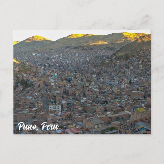 Puno, Perú, Mirador de Puma / City View Vykort (Framsida)
