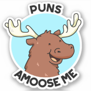 Puns Amoose Me Funny Moose Pun Klistermärken