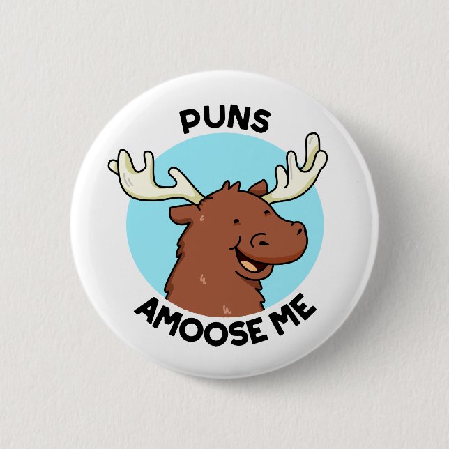 Puns Amoose Me Funny Moose Pun Knapp (Framsida)