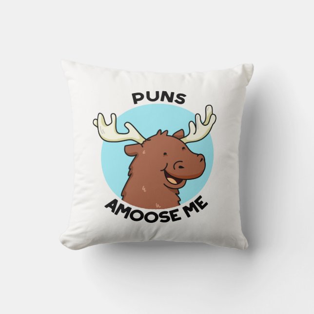 Puns Amoose Me Funny Moose Pun Kudde (Framsida)