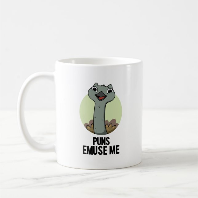 Puns Emuse Me Funny Emu Pun Kaffemugg (Vänster)