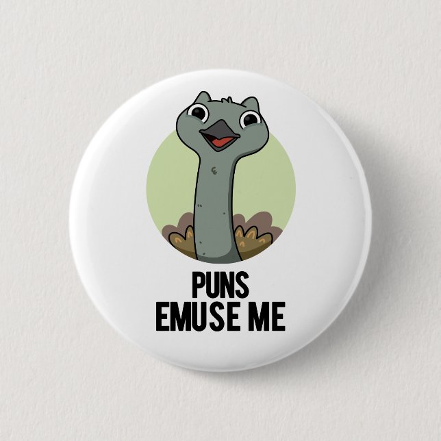 Puns Emuse Me Funny Emu Pun Knapp (Framsida)
