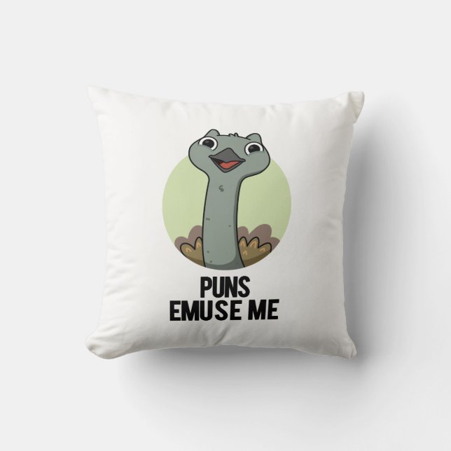 Puns Emuse Me Funny Emu Pun Kudde (Framsida)