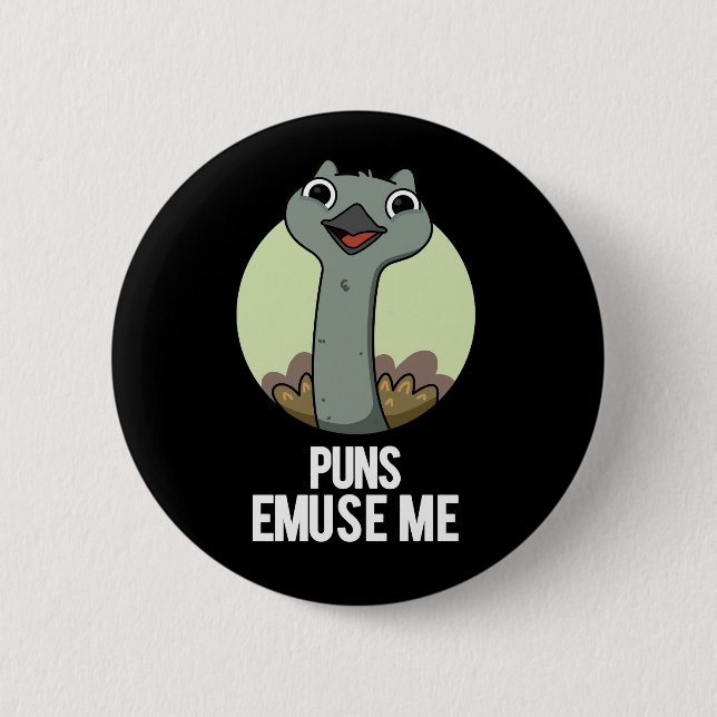 Puns Emuse Me Funny Emu Pun Mörk BG Knapp (Framsida)