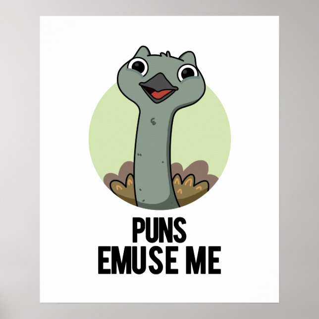 Puns Emuse Me Funny Emu Pun Poster (Framsidan)
