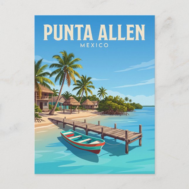 Punta Allen Mexiko Vykort (Framsida)