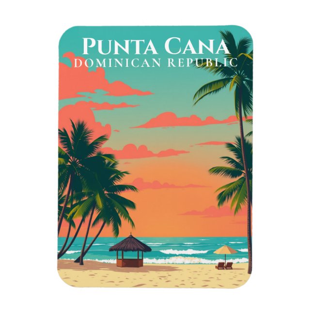 Punta Cana Beach Art Souvenir Dominikanska republi Magnet (Vertikal)