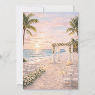 Punta Cana Beach Bröllopsinbjudan Redigerbar Inbjudningar
