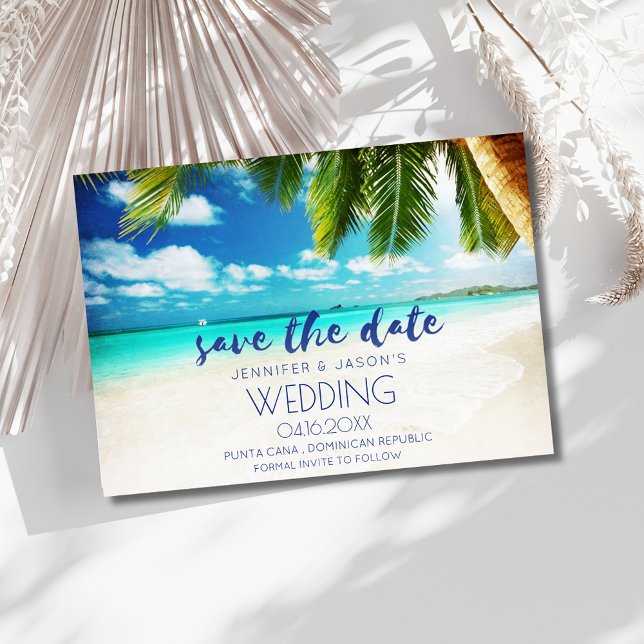 Punta Cana Beach Destination Wedding Spara Datumet (Punta Cana Beach Destination Wedding Save The Date)