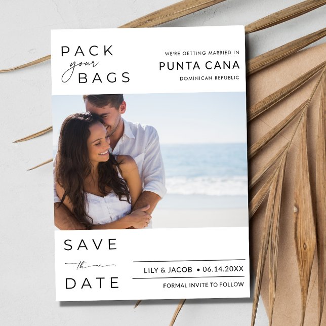 Punta Cana Beach Destinationsbröllop Spara datumet (Punta Cana Beach Destination Wedding Save The Date)