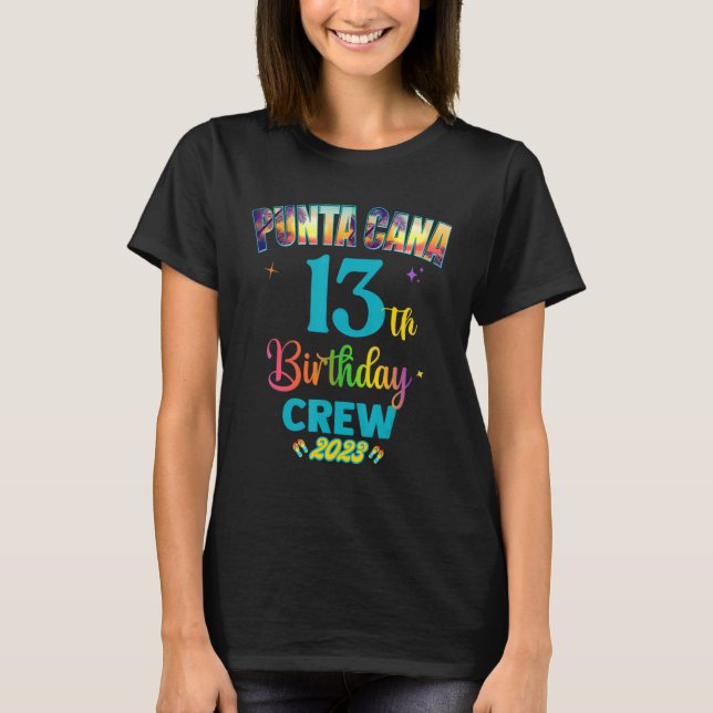 Punta Cana Birthday Resa Matching Crew T Shirt (Framsida)