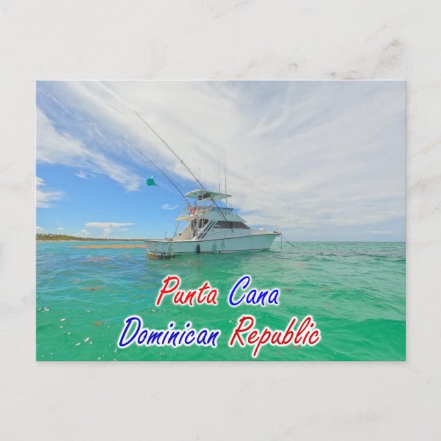 PUNTA CANA BOAT POSTCARD VYKORT (Framsida)