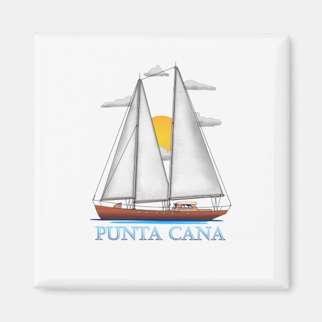 Punta Cana Coastal Nautical Sailing Sailor Magnet (Framsidan)
