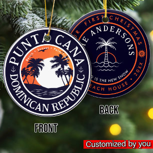 Punta Cana Dominican ankor Family Vacation Sunset Julgransprydnad Keramik