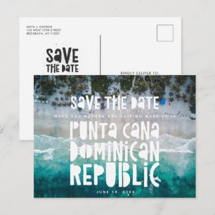 Punta Cana Dominican Beach Wedding Spara datum Meddelande Vykort