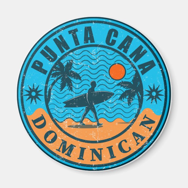 Punta Cana Dominican - Family Vacation Vintage 60  Magnet (Framsidan)