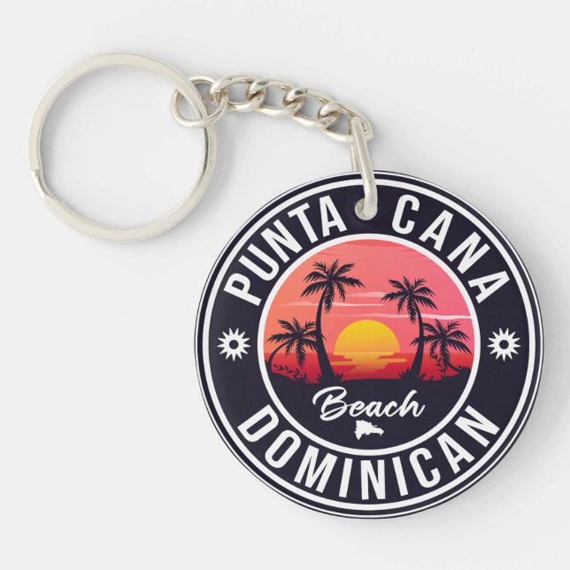 Punta Cana Dominican Handflatan Träd Beach Vintage (Framsidan)