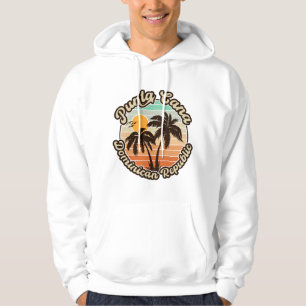 Punta Cana Dominican Handflatan Träd Retro Sunset Hoodie