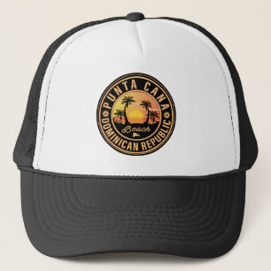 Punta Cana Dominican Handflatan Träd Retro Sunset Keps