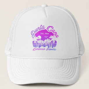 Punta Cana Dominican Handflatan Träd Retro Sunset Keps