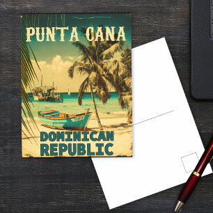 Punta Cana Dominican Republic Beach Vintage 80 s Vykort