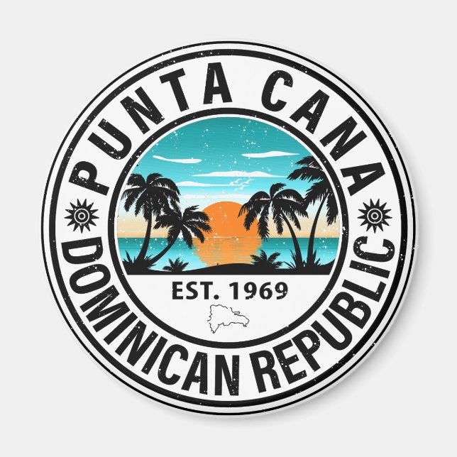 Punta Cana Dominican Republic Family Souvenir 80-t Magnet (Framsidan)