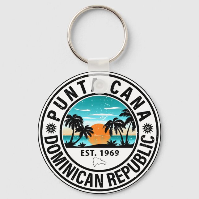 Punta Cana Dominican Republic Family Souvenir 80-t Nyckelring (Framsida)
