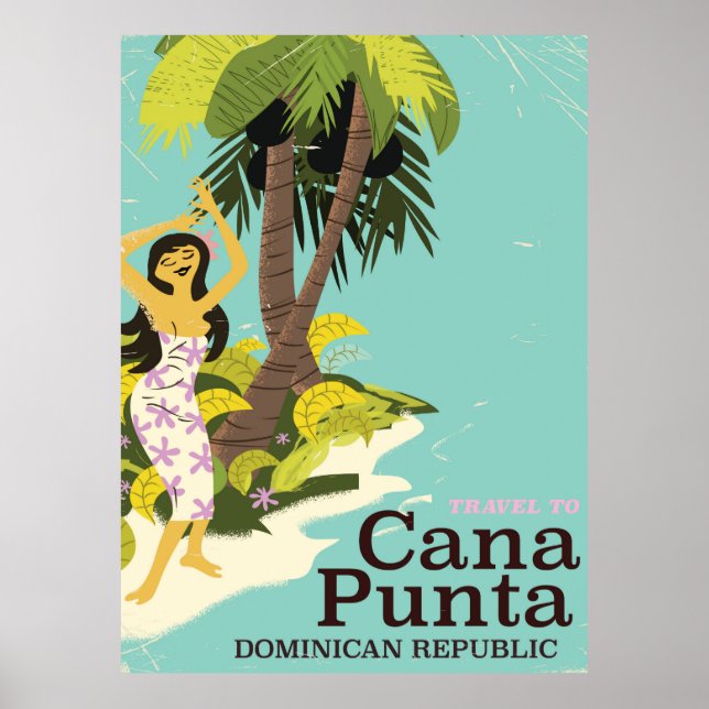Punta Cana Dominican Republic Travel-affisch Poster (Framsidan)