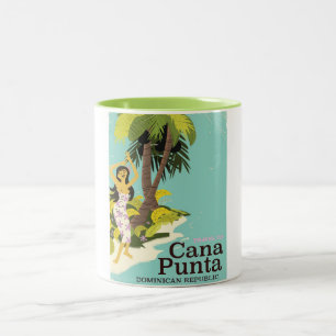 Punta Cana Dominican Republic Travel-affisch Två-Tonad Mugg