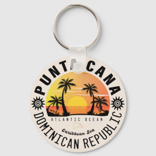 Punta Cana Dominican Retro Sunset Souvenir 60 s Nyckelring