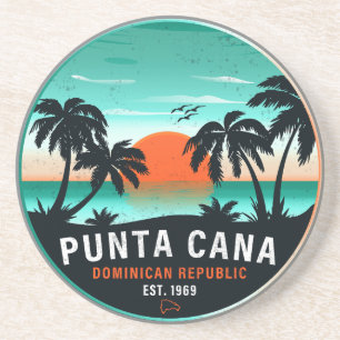 Punta Cana Dominican Retro Sunset Souvenir 60 s Underlägg