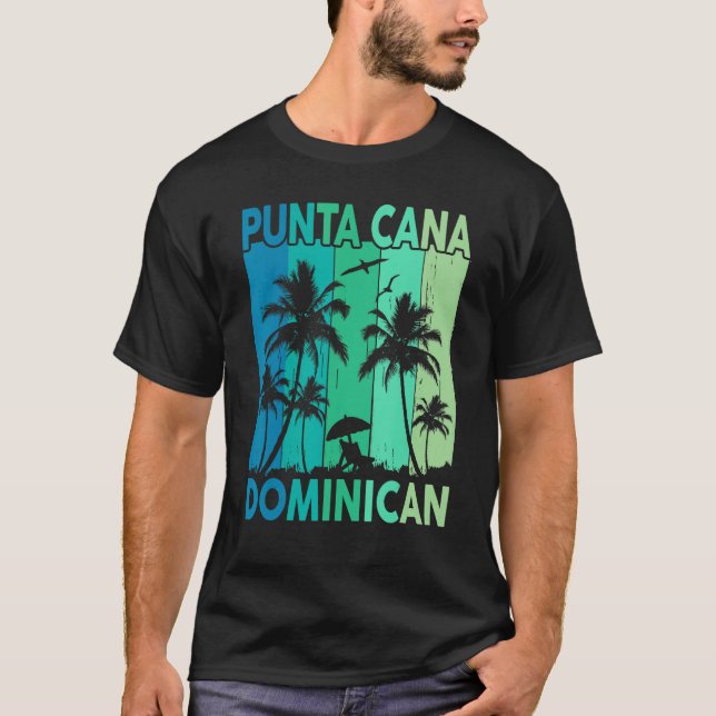 Punta Cana Dominican Vacation Shirt Palm Tree Beac T Shirt (Framsida)