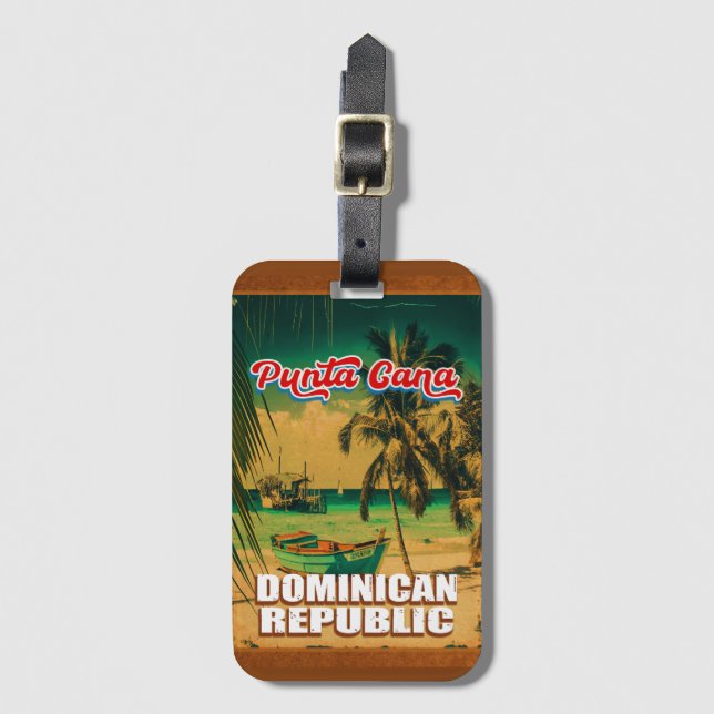 Punta Cana Dominican - Vintage Souvenir 80-talet Bagagebricka (Framsida vertikal)