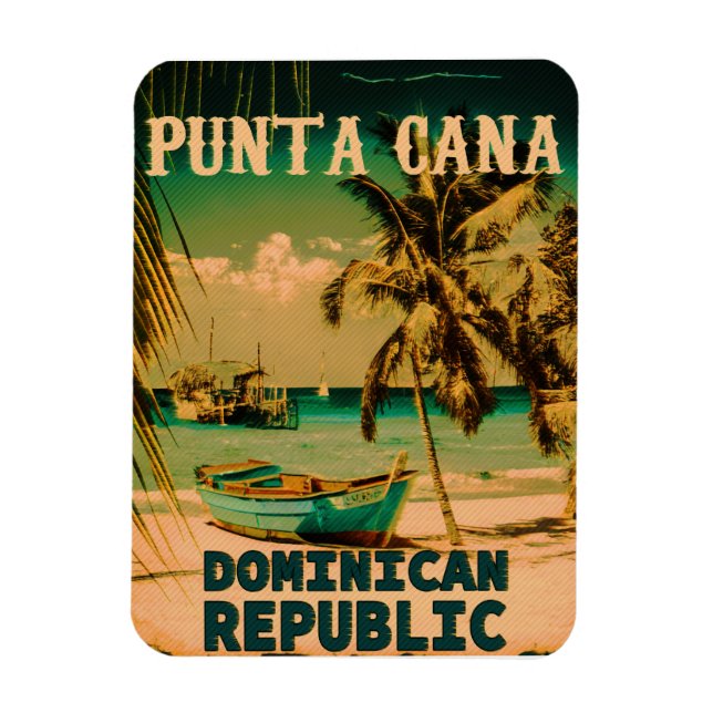 Punta Cana Dominican - Vintage Souvenir 80-talet Magnet (Vertikal)