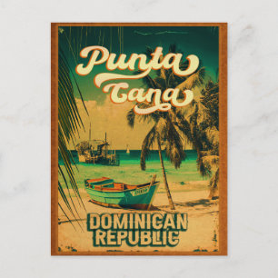 Punta Cana Dominikanska - Familjesemester Vintage Vykort