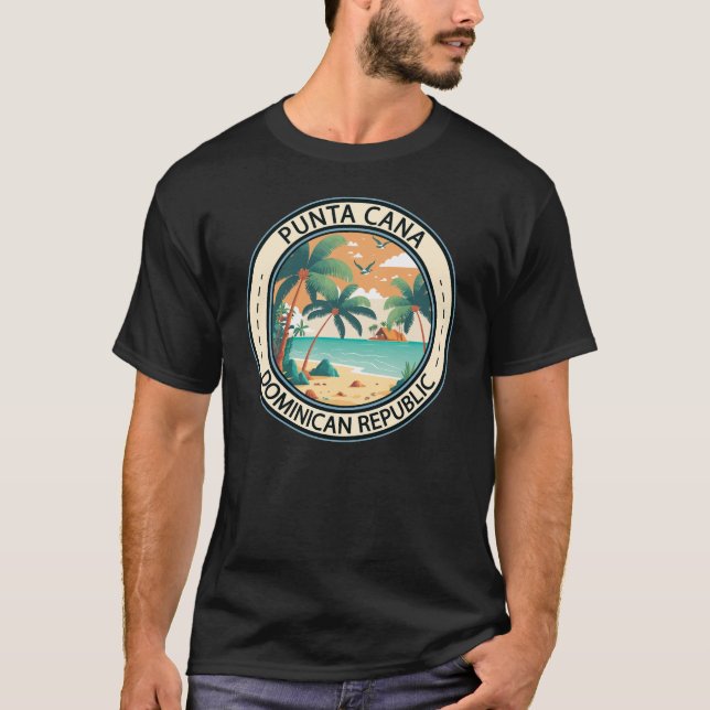 Punta Cana Dominikanska republiken Hut Badge T Shirt (Framsida)
